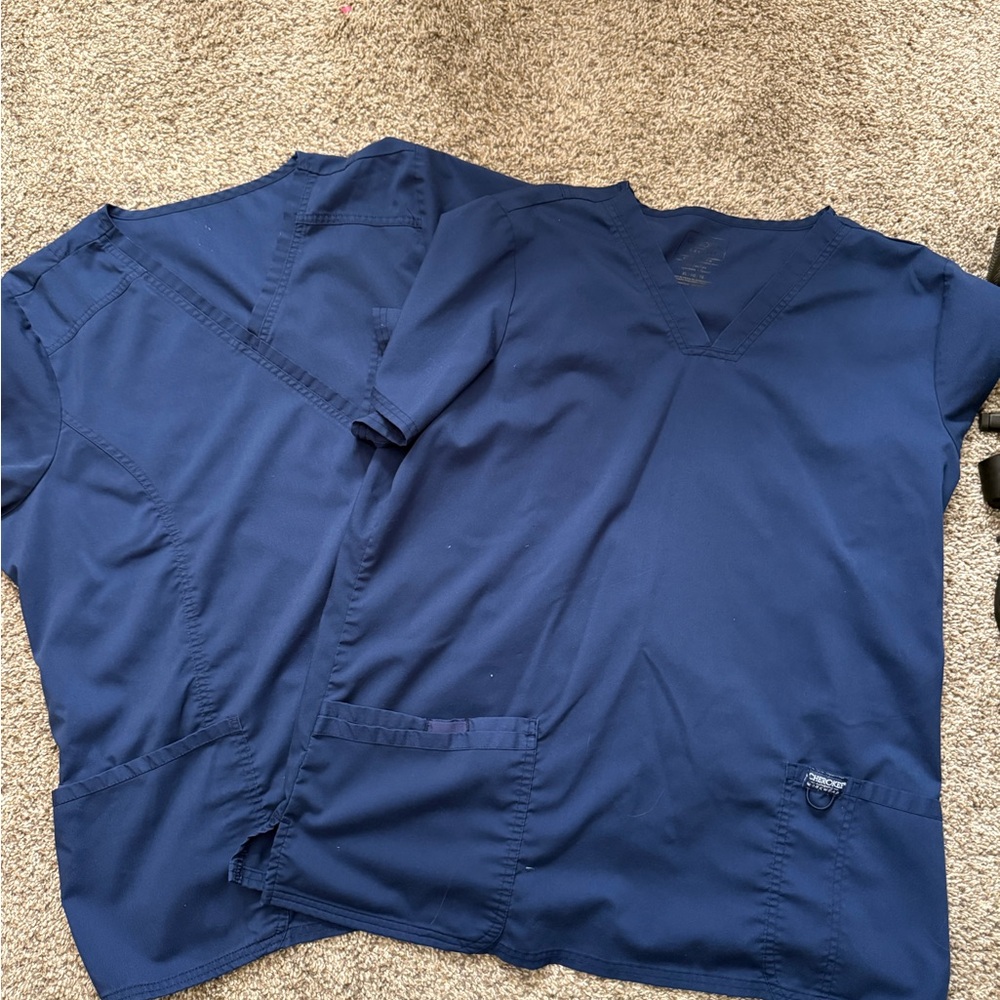 Cherokee Deep Blue Women's Scrub Tops